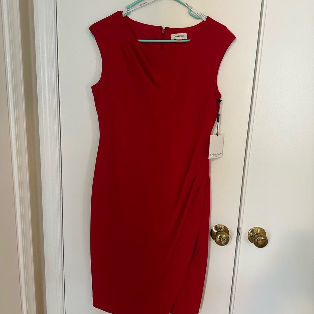 Calvin Klein Red Sleeveless Dress